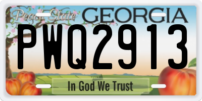 GA license plate PWQ2913