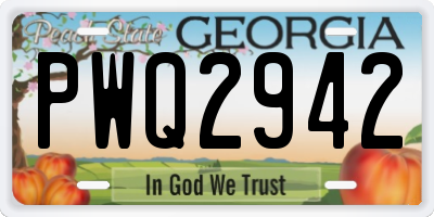 GA license plate PWQ2942