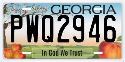 GA license plate PWQ2946