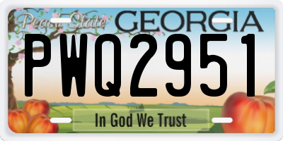 GA license plate PWQ2951
