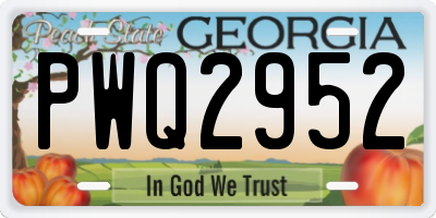 GA license plate PWQ2952