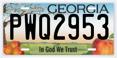 GA license plate PWQ2953
