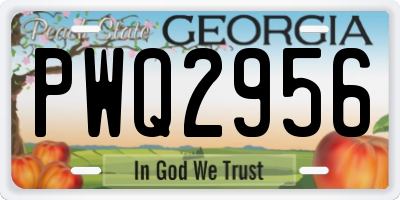 GA license plate PWQ2956