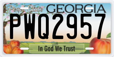 GA license plate PWQ2957