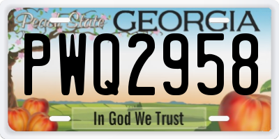GA license plate PWQ2958