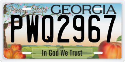 GA license plate PWQ2967