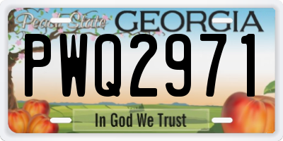 GA license plate PWQ2971