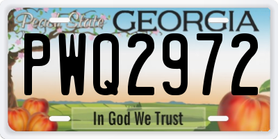 GA license plate PWQ2972