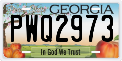 GA license plate PWQ2973