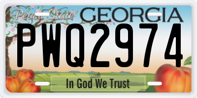 GA license plate PWQ2974