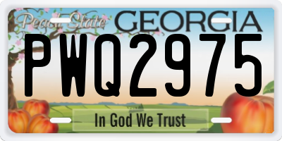 GA license plate PWQ2975