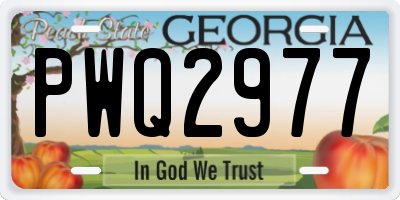 GA license plate PWQ2977