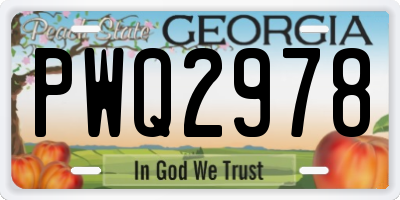 GA license plate PWQ2978