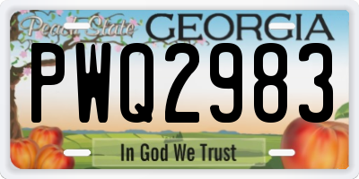 GA license plate PWQ2983
