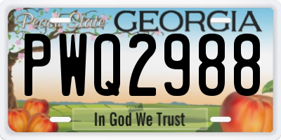 GA license plate PWQ2988