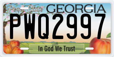 GA license plate PWQ2997