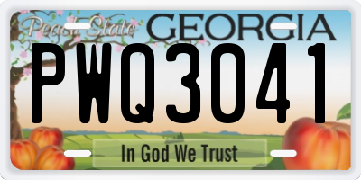 GA license plate PWQ3041