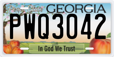 GA license plate PWQ3042