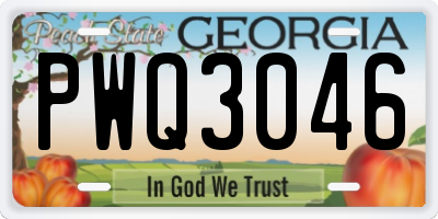 GA license plate PWQ3046