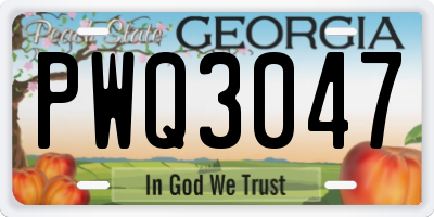 GA license plate PWQ3047