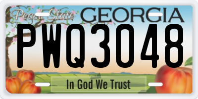 GA license plate PWQ3048