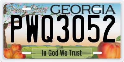 GA license plate PWQ3052