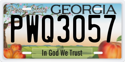 GA license plate PWQ3057