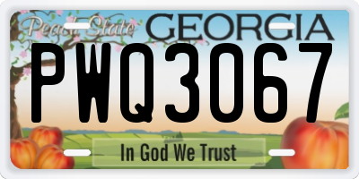 GA license plate PWQ3067