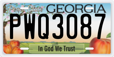 GA license plate PWQ3087