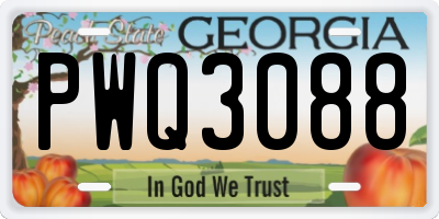 GA license plate PWQ3088