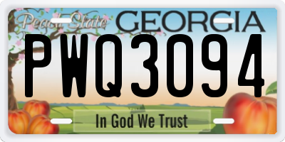 GA license plate PWQ3094