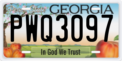 GA license plate PWQ3097