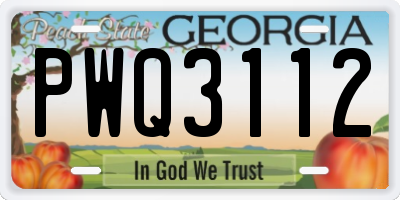 GA license plate PWQ3112