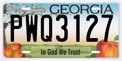 GA license plate PWQ3127
