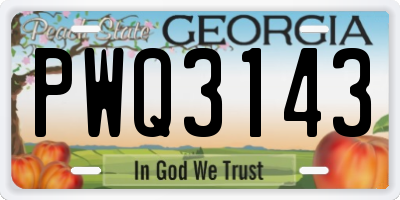 GA license plate PWQ3143