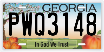 GA license plate PWQ3148