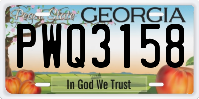 GA license plate PWQ3158