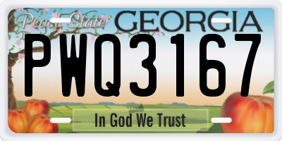 GA license plate PWQ3167