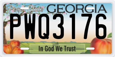 GA license plate PWQ3176