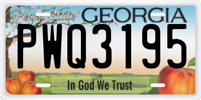 GA license plate PWQ3195