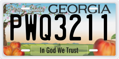 GA license plate PWQ3211