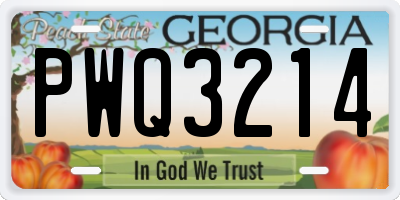 GA license plate PWQ3214