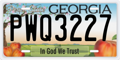 GA license plate PWQ3227