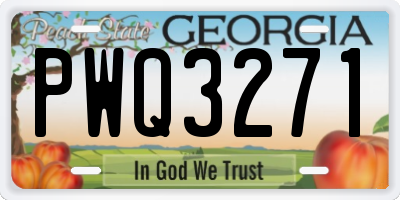 GA license plate PWQ3271