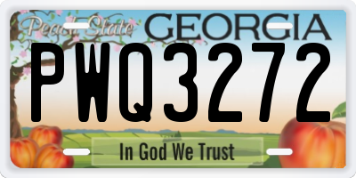 GA license plate PWQ3272