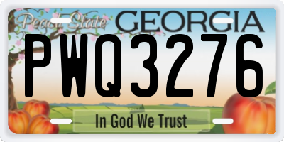 GA license plate PWQ3276