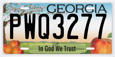 GA license plate PWQ3277
