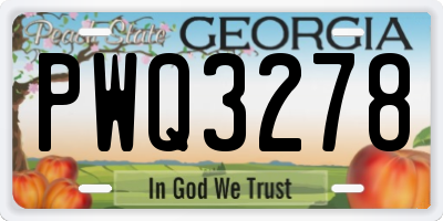 GA license plate PWQ3278
