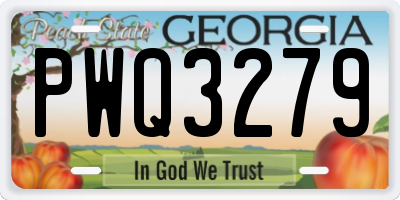 GA license plate PWQ3279