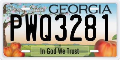GA license plate PWQ3281